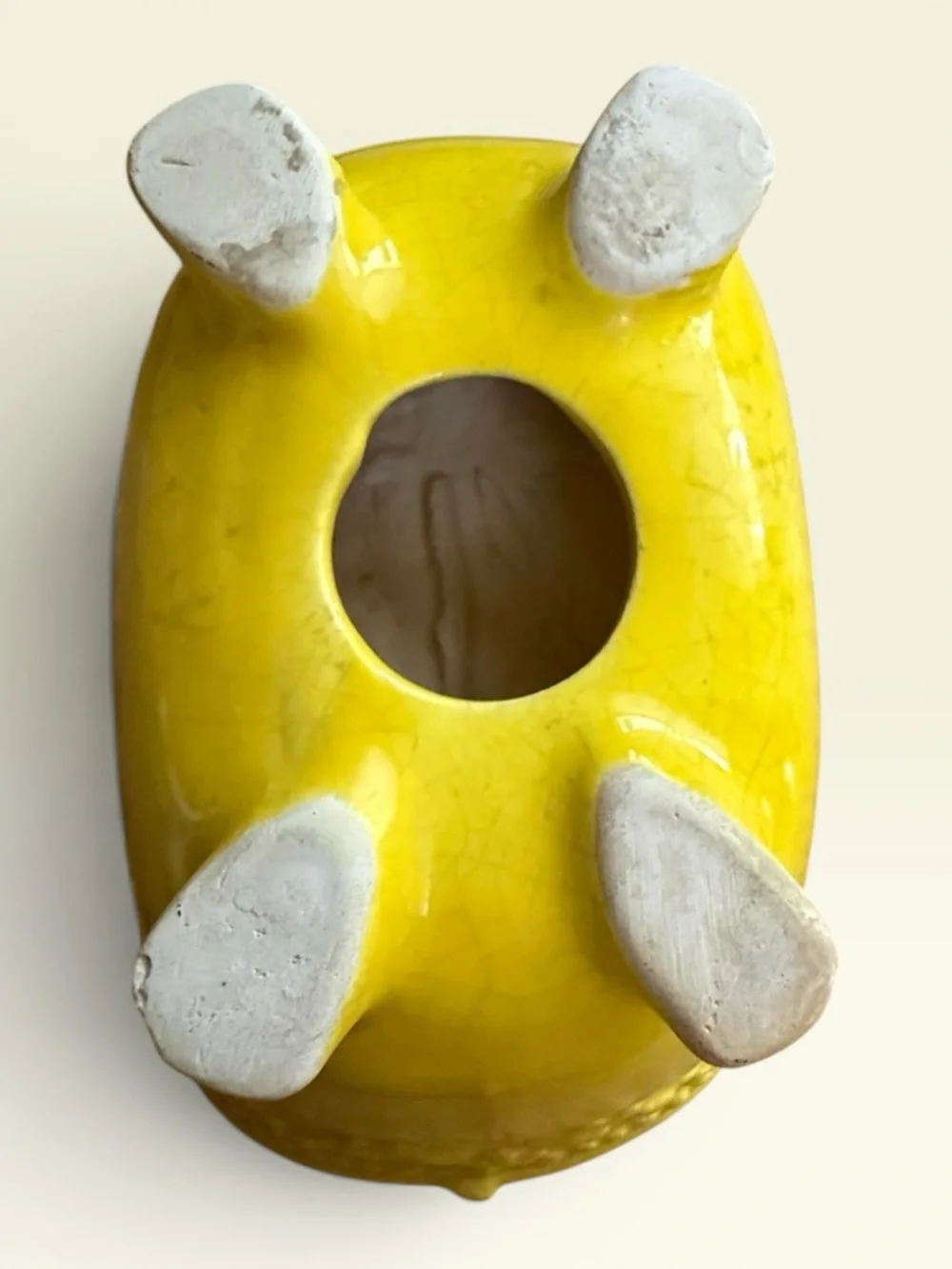 Vintage Yellow Porcelain Clawfoot Bathtub Soap Dish
